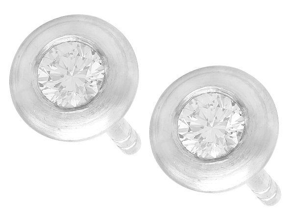 white gold vintage diamond stud earrings