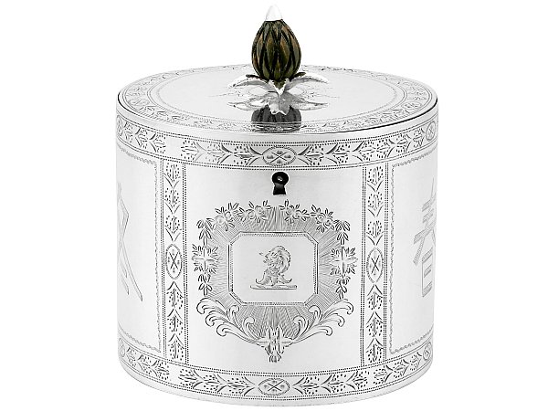 Aethetic Style Silver Tea Caddy 
