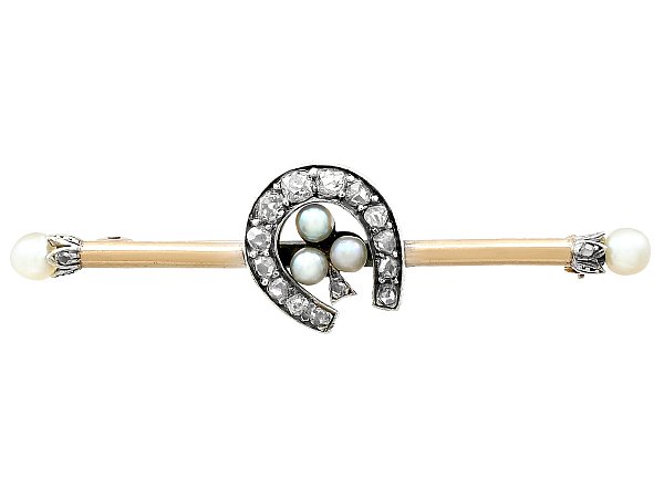 Antique Horseshoe Brooch with Pearls