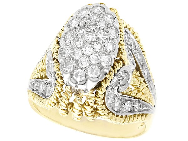 Unusual Vintage Diamond and Gold Ring 