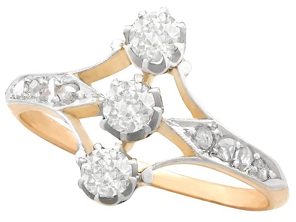 antique vertical trilogy ring