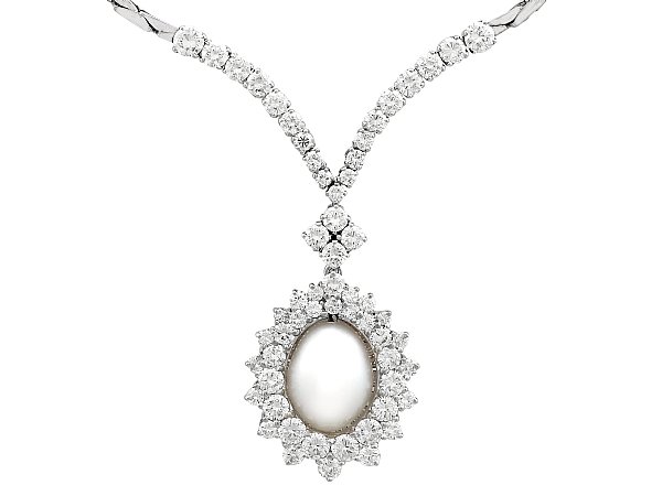 Vintage Cultured Pearl and Diamond Necklace