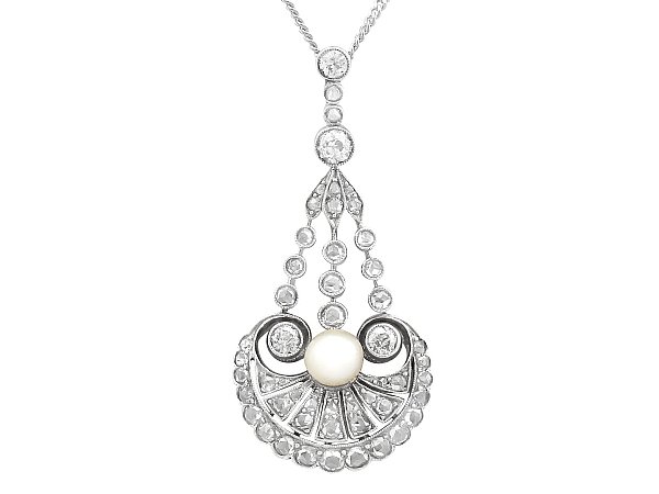 Pearl & Diamond Pendant Necklace