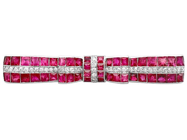 Antique Ruby Bow Brooch