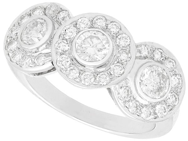 Vintage Diamond Dress Ring in White Gold