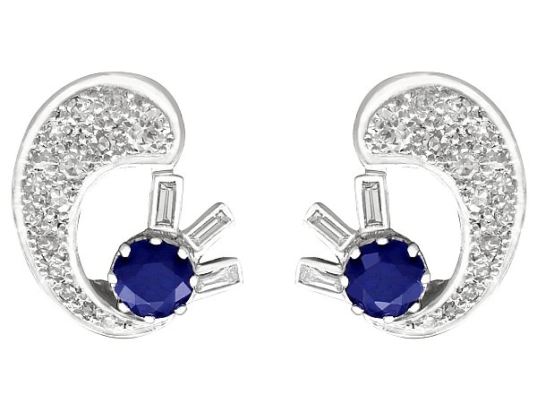 Sapphire and Diamond Clip On Earrings
