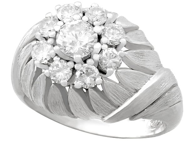 diamond cluster ring white gold