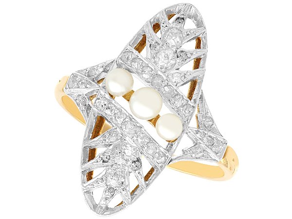 Pearl and Diamond Dress Ring for Sale