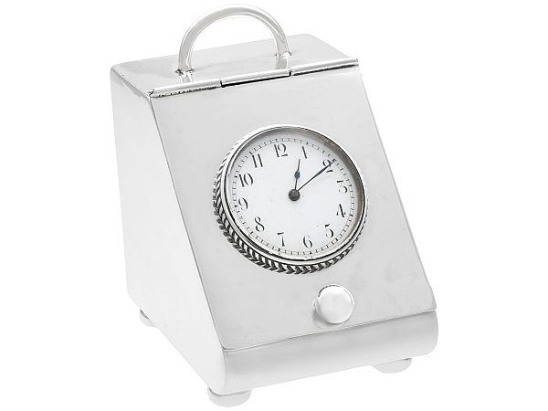 Antique Silver Jewellery Box Clock