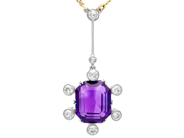 Antique Amethyst Pendant Necklace