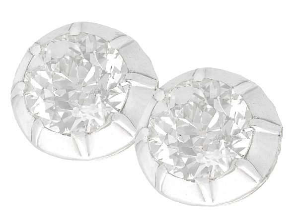 Old European Cut Diamond Stud Earrings