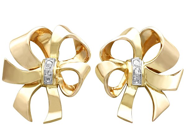 Vintage Diamond Earrings in Gold
