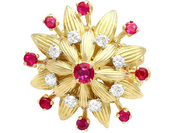 Statement Ruby Ring in Yellow Gold