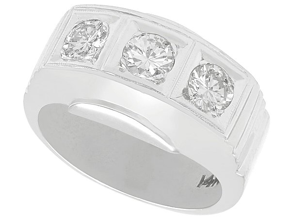 Unisex Trilogy Ring in White Gold