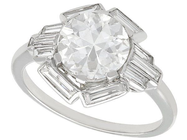 Art Deco 2 Carat Solitaire Engagement Ring