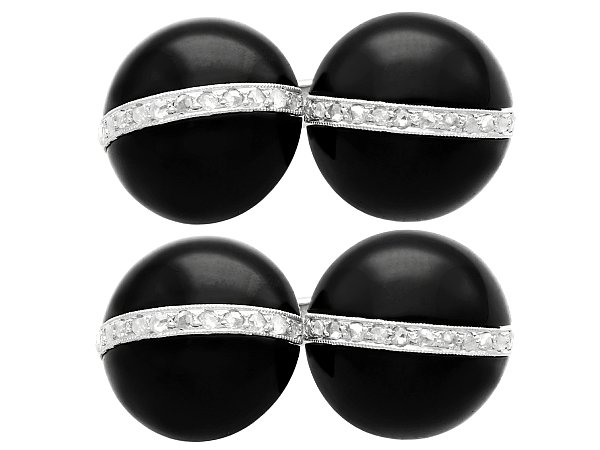 Onyx and Diamond Cufflinks