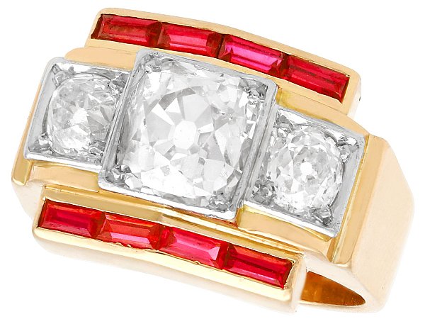 Art Deco Ruby and Diamond Ring
