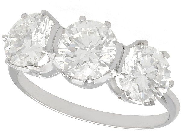 Round Brilliant Cut Three Stone Engagement Ring