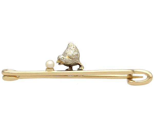Antique Chick Bar Brooch