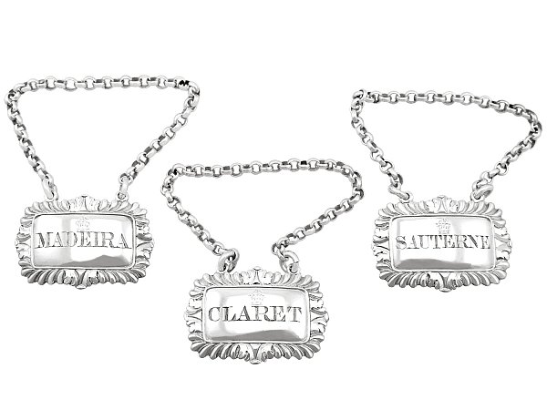 Sterling Silver Wine Labels
