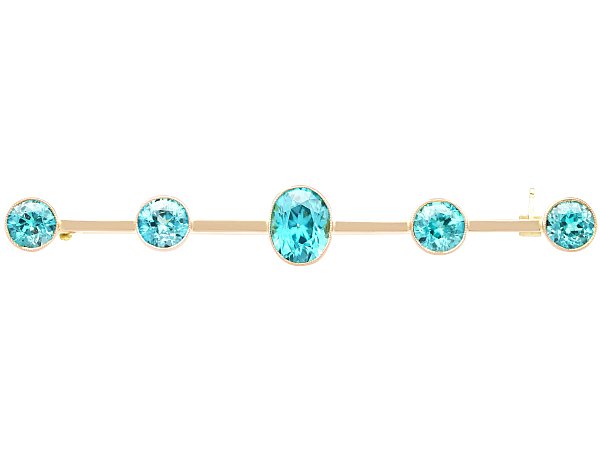 Antique Blue Zircon Brooch