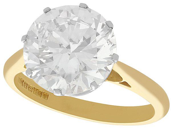 3.95 Carat Round Brilliant Engagement Ring