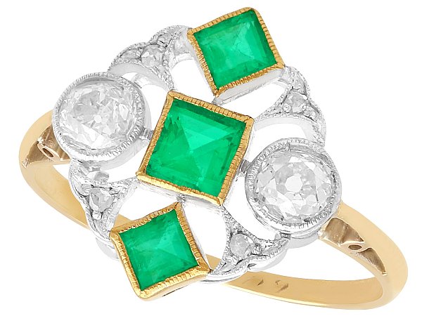 Emerald and Diamond Dress Ring