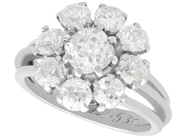 Old European Diamond Cluster Ring