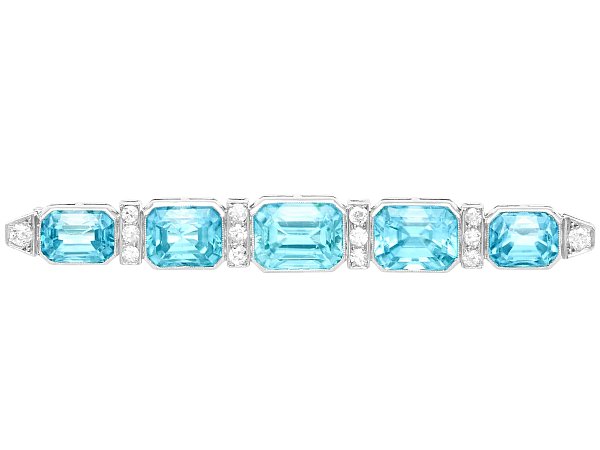 Zircon Bar Brooch Art Deco