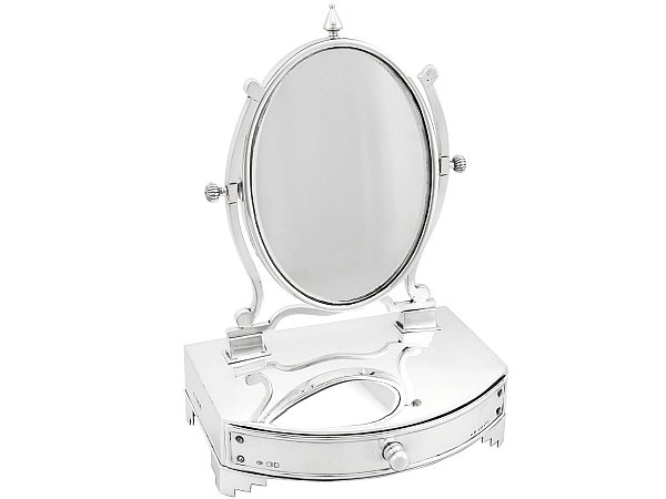 Edwardian Silver Jewellery Box with Mirror