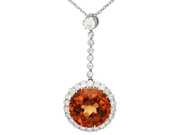 Antique Zircon and Diamond Pendant 