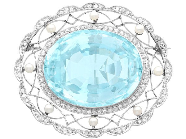 Edwardian Aquamarine Brooch UK