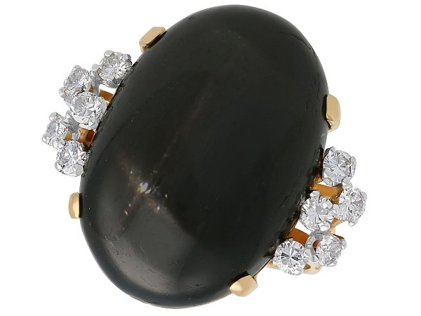 Star Onyx Ring with Diamonds