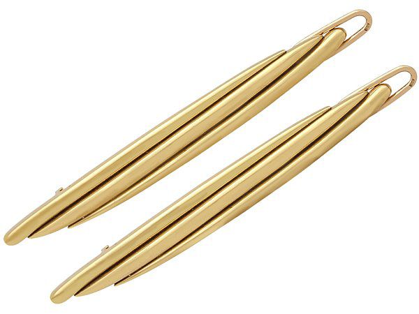 Gold Cartier Hair Clips for Sale