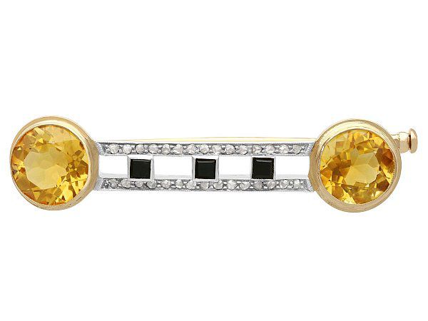 Antique Citrine Brooch in Gold