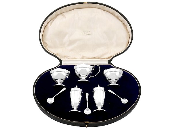 5 Piece Antique Condiment Set