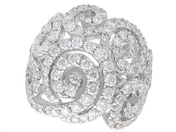 Vintage Diamond Dress Ring White Gold