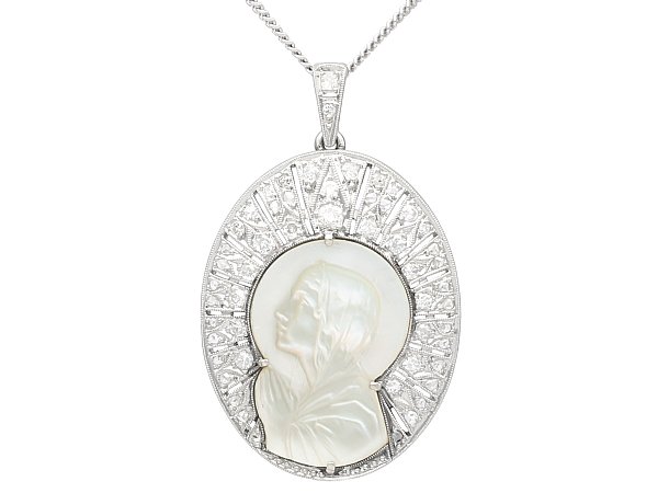 Mother of Pearl and Diamond Pendant