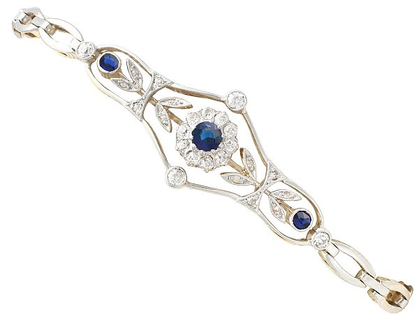 Blue Sapphire and Diamond Bracelet