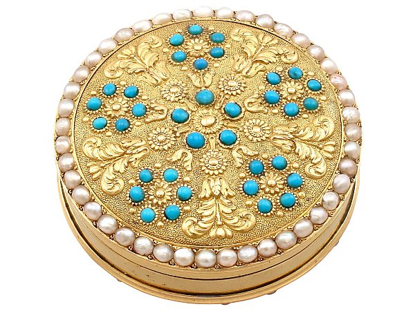 Antique Gold Pill Box