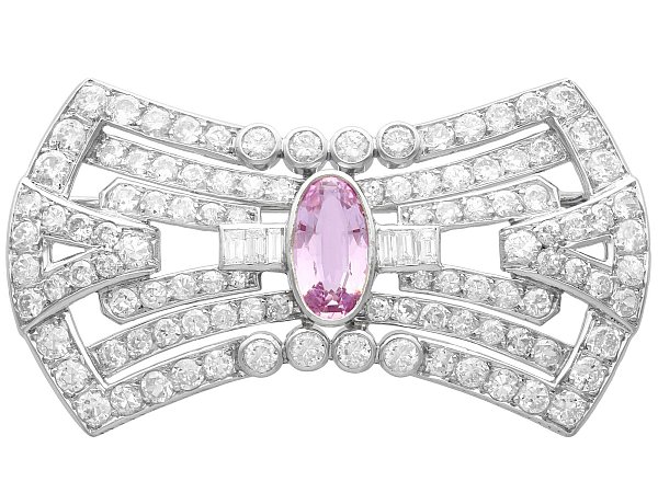 Antique Pink Topaz Brooch UK