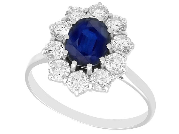 Oval Sapphire and Diamond Ring 