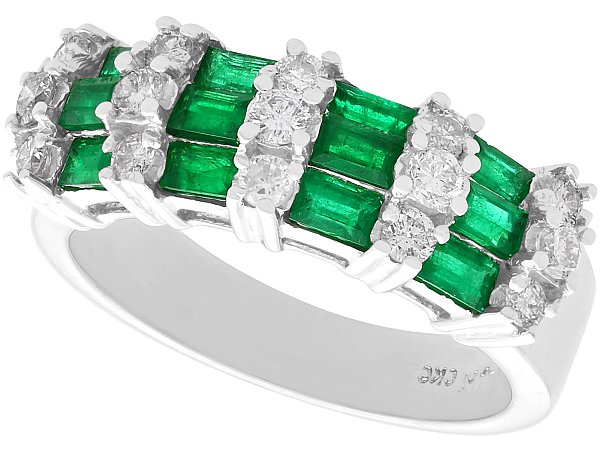 Vintage Emerald and Diamond Band 