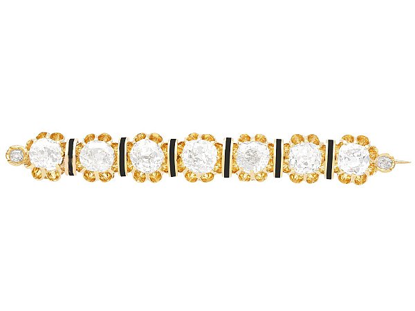 7 Stone Diamond Bar Brooch