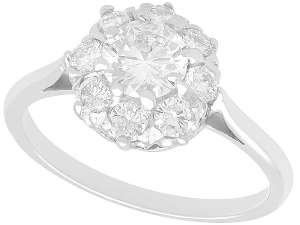 Vintage Platinum Diamond Cluster Ring