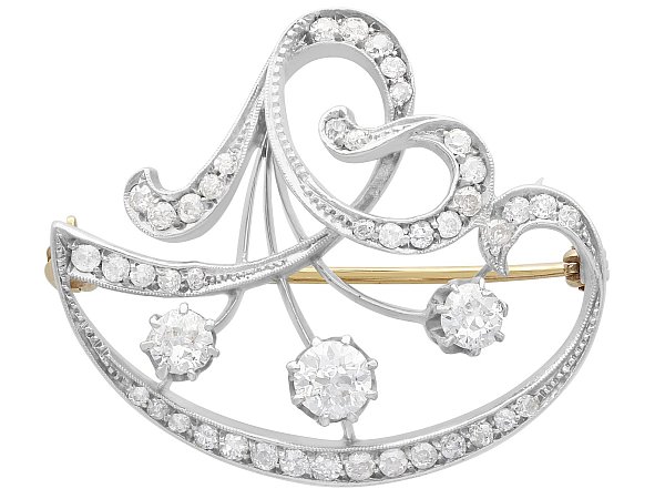 Old European Cut Diamond Brooch