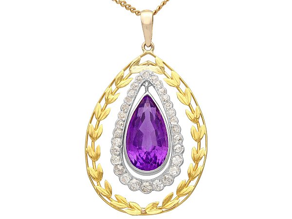 Pear Cut Amethyst Pendant