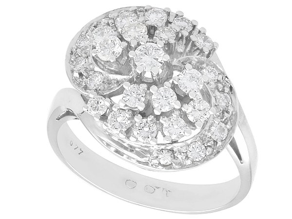 14k White Gold Diamond Cluster Ring