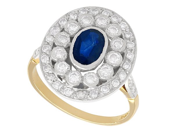 Vintage Blue Sapphire and Diamond Ring