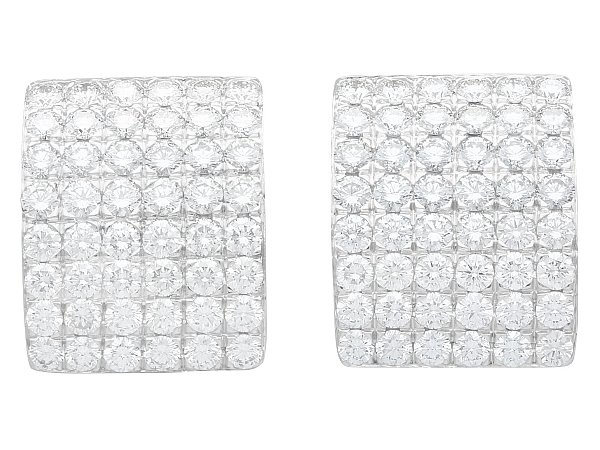 Rectangular Shaped Multi Diamond Earrings